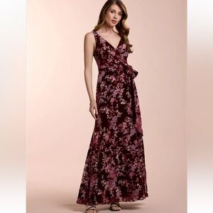 Azazie Atelier KRISTINA WINE GRAY MULTI MAXI DRESS - Size 8